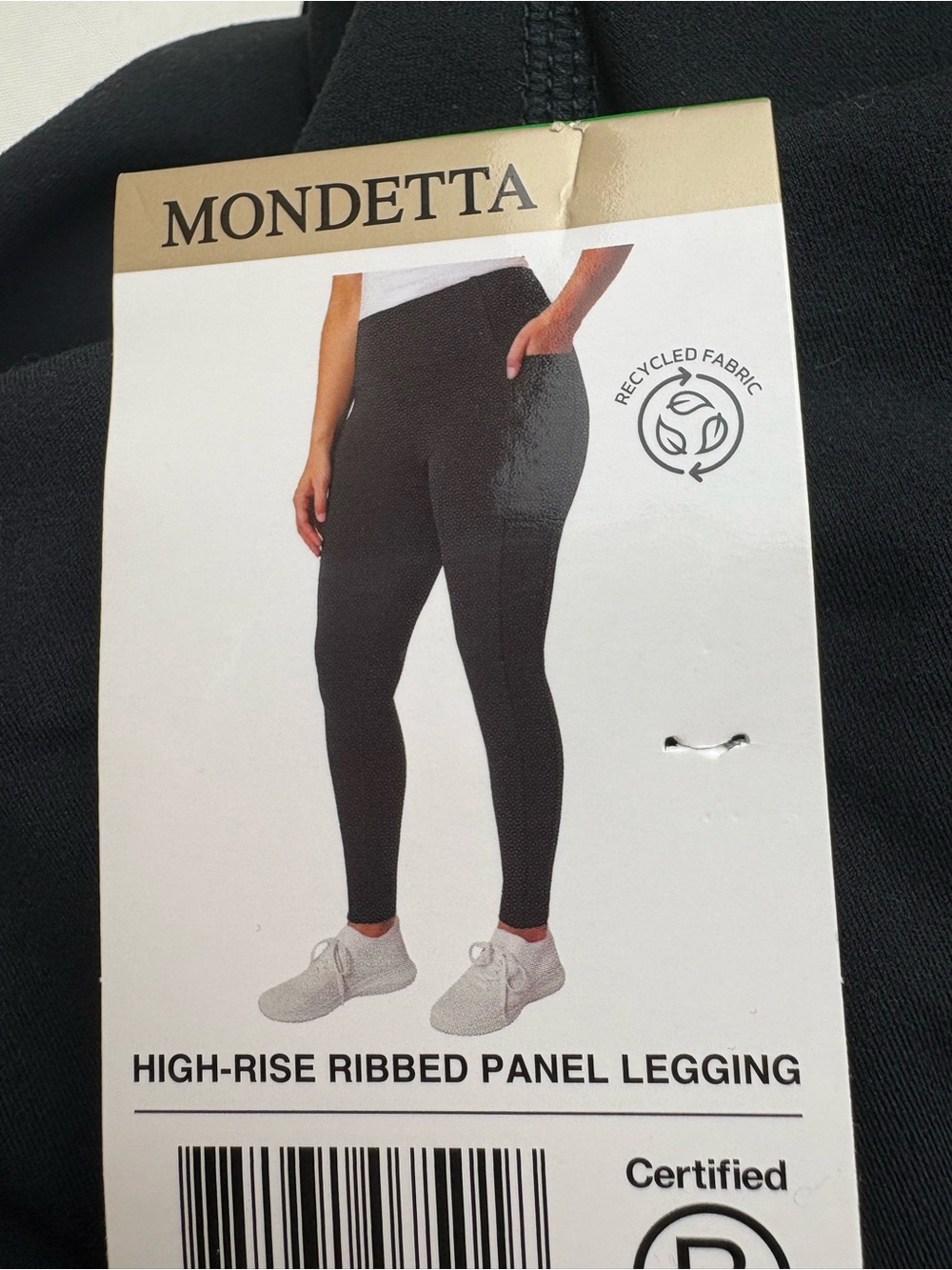 Mondetta Black Ribbed High-Rise Leggings